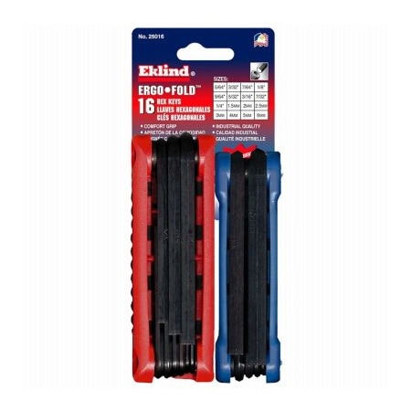 Eklind 16PC Fold Hex Key Set 25016